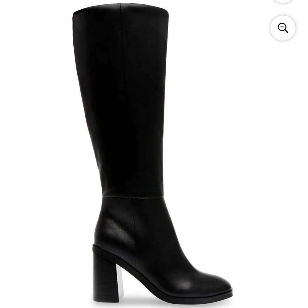 DV Dolce Vita Black Flapper Knee High Heeled Boots Women Size 9 WIDE CALF